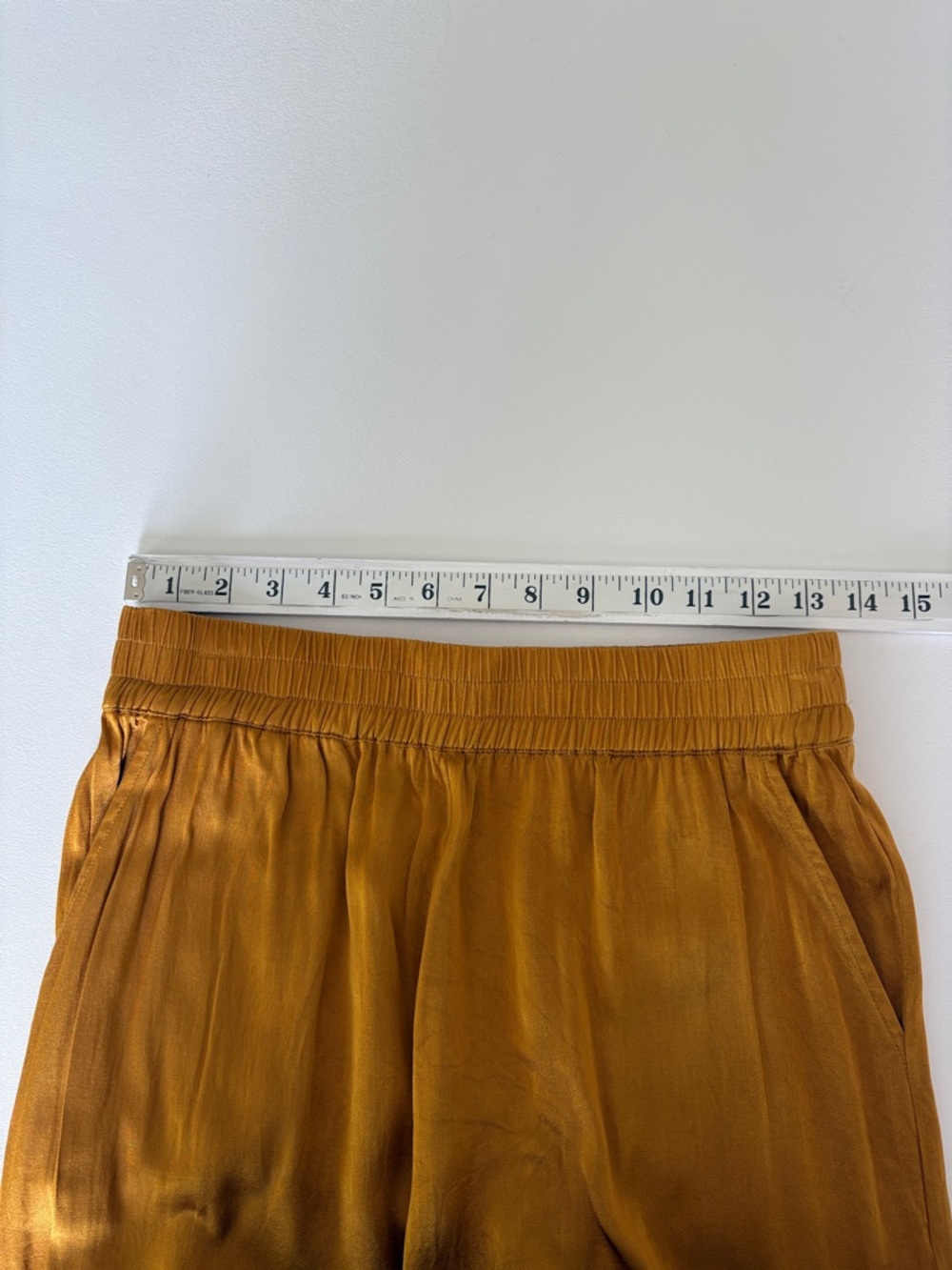 Silence + Noise Kara Satin Culotte Wide Leg Pants Mustard Gold Pull On Size M - Picture 8 of 11